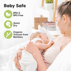 14pk Comfy Organic Nursing Pads, Reusable Breastfeeding Pads