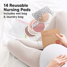 Load image into Gallery viewer, 14pk Comfy Organic Nursing Pads, Reusable Breastfeeding Pads
