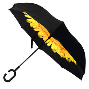 Selini New York - Yellow Flower Double Layer Inverted Umbrella