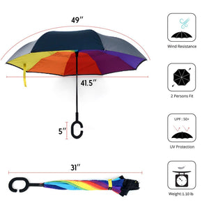 Selini New York - Rainbow Double Layer Inverted Umbrella