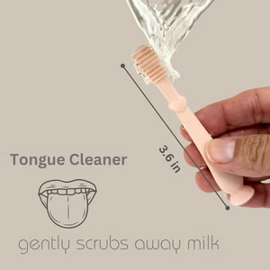 Baby Finger Toothbrush & Tongue Cleaner Oral Set 3m+ (Blush) or (Sand)