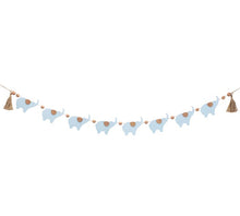 Load image into Gallery viewer, Pink, Blue, or Grey Elephant Garland Beads Tassels - Nursery Decor
