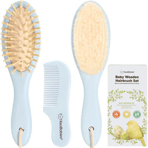 KeaBabies Luxurious All Natural Hair brush Set - Great Baby Shower Gift