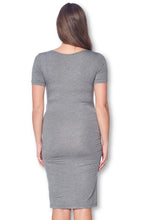 Load image into Gallery viewer, Effortless Style: Grey Maternity Bodycon Casual Short Sleeve Dress
