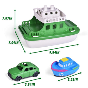 Fun-Filled Floating Ferry Boat Toy Set | 4 Mini Cars, 4 Boat Squirters, and Slide-Out Ramp