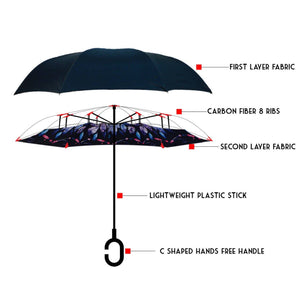 Selini New York - Feather Double Layer Inverted Umbrella