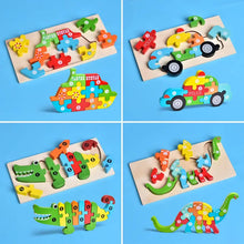 Load image into Gallery viewer, 4-Pack Wooden Puzzles for Toddlers Age 2-4 Years Old by Fun Little Toys
