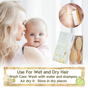 KeaBabies Luxurious All Natural Hair brush Set - Great Baby Shower Gift