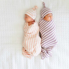 Load image into Gallery viewer, Premium Striped Unisex Swaddles with Beanie | Cozy Sleep Companions for Your Little One
