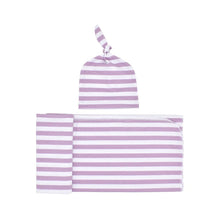 Load image into Gallery viewer, Premium Striped Unisex Swaddles with Beanie | Cozy Sleep Companions for Your Little One
