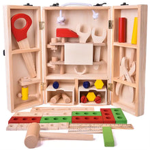 Load image into Gallery viewer, 43 PCs Kids Tool Box Wooden Toys Set Kids Tool Kits by Fun Little Toys
