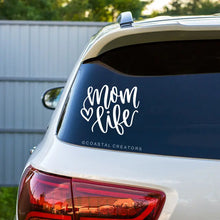 Load image into Gallery viewer, Mom Life Vinyl Window Sticker Decal (White) - Three Options
