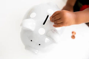 Cute Nursery Polka Dot Piggy Bank: The Perfect Shower Gift!