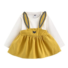 Load image into Gallery viewer, Toddler Girl&#39;s Cotton Rabbit Ears Bunny Dress - A Whimsical Wardrobe Delight
