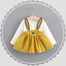 Load image into Gallery viewer, Toddler Girl&#39;s Cotton Rabbit Ears Bunny Dress - A Whimsical Wardrobe Delight
