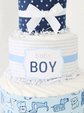 Load image into Gallery viewer, Baby Boy Diaper Cake Gift - Puppy Theme by Baby Blossom Company
