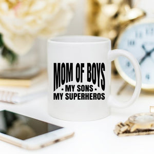 Mom Of Boys Coffee Mug, My Sons, My Superheroes
