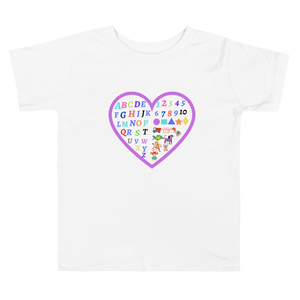 Toddler Girl ABC and 123 Short Sleeve Tee