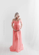 Load image into Gallery viewer, Strapless Maternity Chiffon Dress  For Photo Shoots
