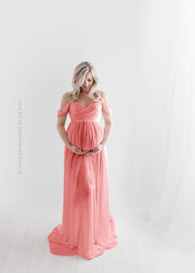 Strapless Maternity Chiffon Dress  For Photo Shoots