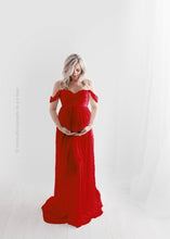 Load image into Gallery viewer, Strapless Maternity Chiffon Dress  For Photo Shoots
