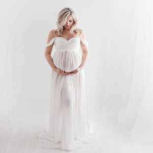 Strapless Maternity Chiffon Dress  For Photo Shoots