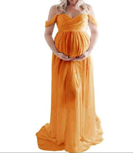 Load image into Gallery viewer, Strapless Maternity Chiffon Dress  For Photo Shoots
