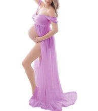 Load image into Gallery viewer, Strapless Maternity Chiffon Dress  For Photo Shoots
